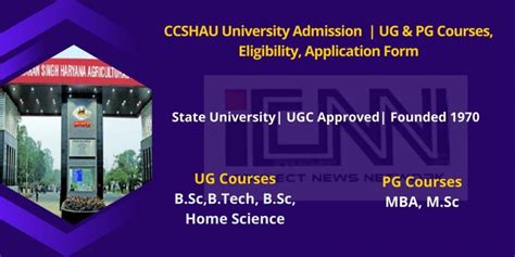 CCSHAU Hisar: Admission, Courses, Fees, .